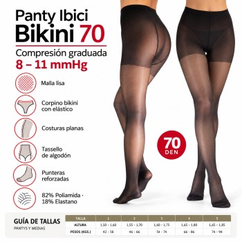 Panty Ibici Segreta Bikini 70 compresión graduada 8-11 mmHg