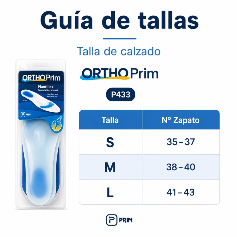 PRIM PLANTILLAS BOVEDA METATARSAL TALLA S - P433