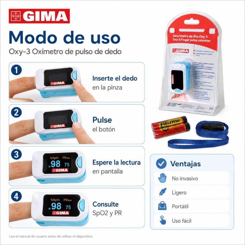 GIMA OXY-3 FINGER OXIMETER