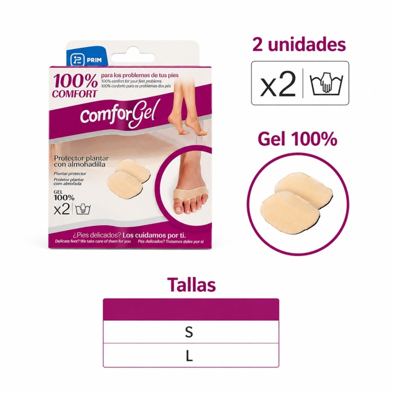 PROTECTOR PLANTAR CON ALMOHADILLA TALLA S