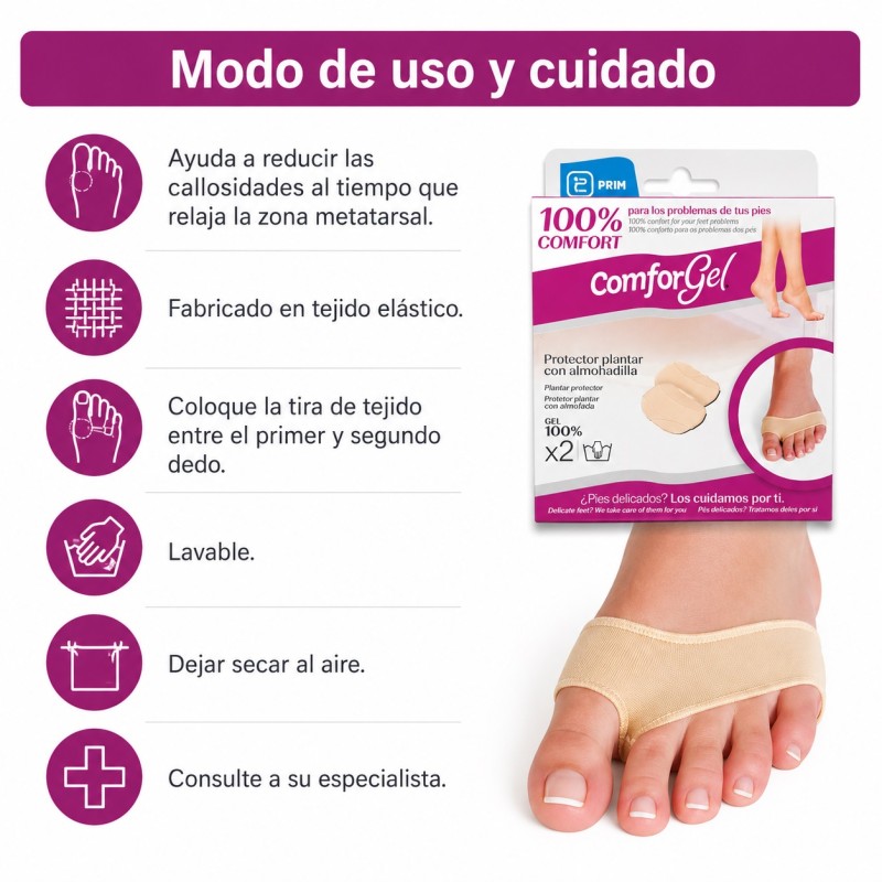 PROTECTOR PLANTAR CON ALMOHADILLA TALLA S