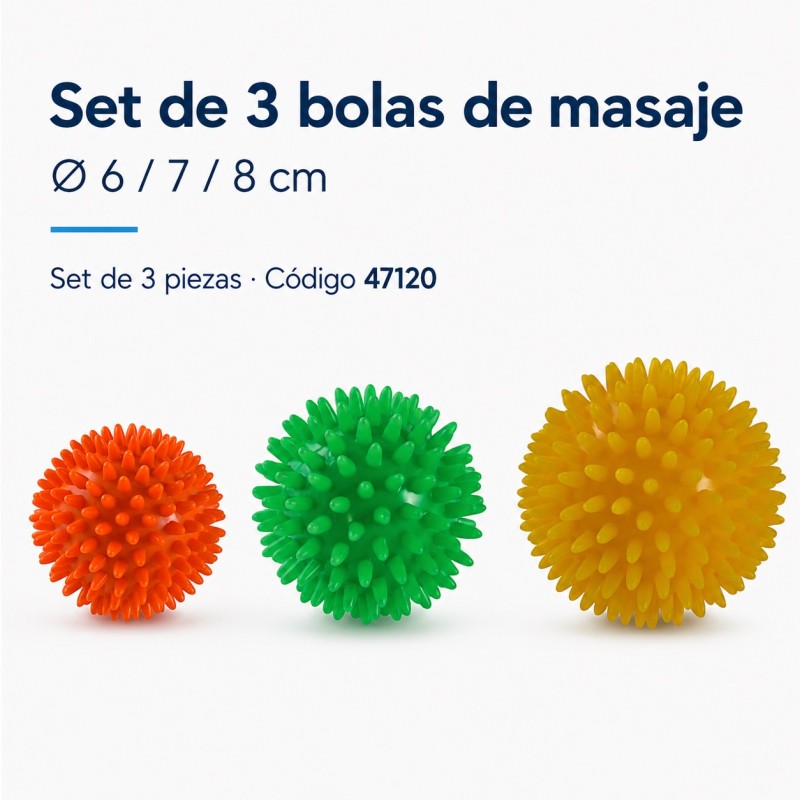 GIMA JUEGO DE BOLAS DE MASAJE diám. 6/7/8 cm