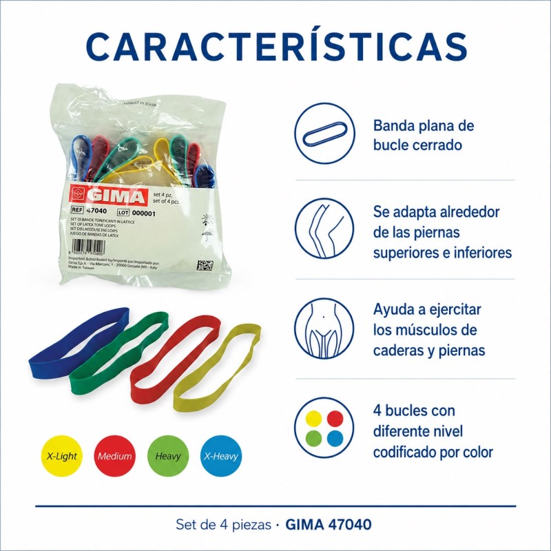 GIMA SET DE BUCLES DE TONO DE LÁTEX | 47040