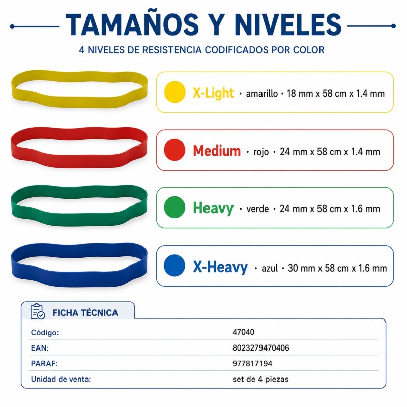 GIMA SET DE BUCLES DE TONO DE LÁTEX | 47040