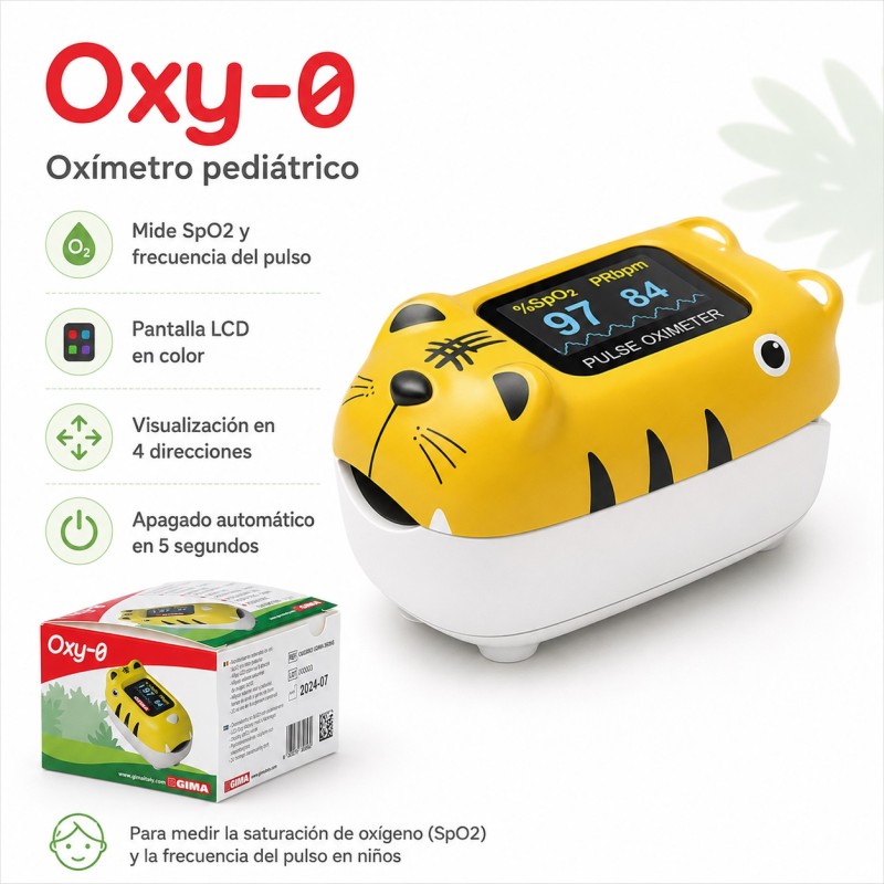 GIMA OXIMETRO DE DEDO PEDIATRICO OXY-0 - tigre