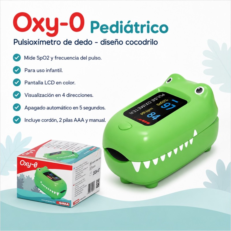 GIMA OXIMETRO DE DEDO PEDIATRICO OXY-0 - COCODRILO