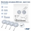 I-TECH Electrodos circulares adhesivos Ø32 mm con jack 2 mm - Pack 4 uds.