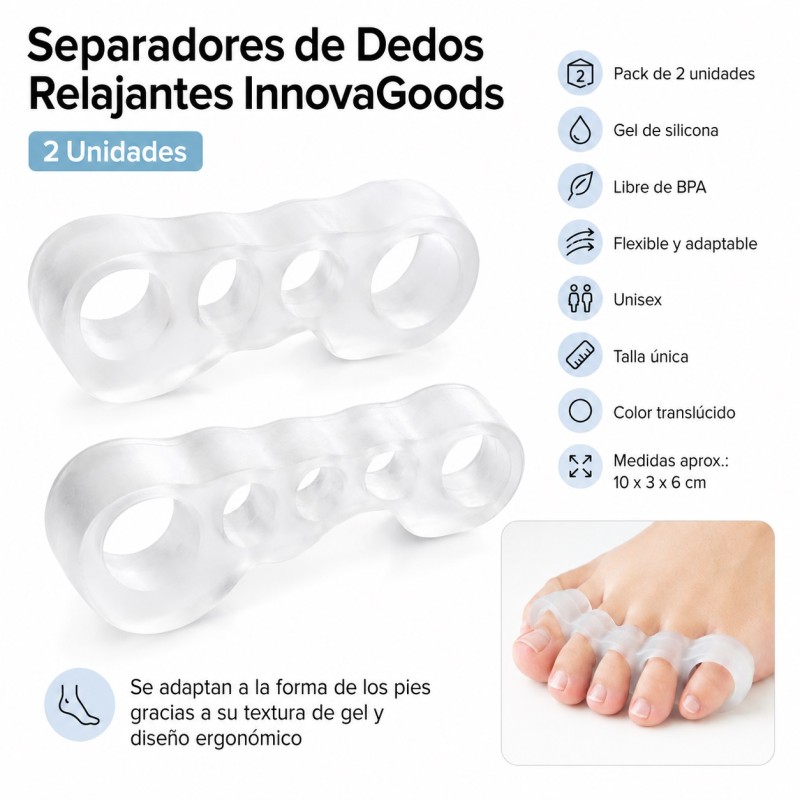 INNOVAGOODS Separadores de Dedos Relajantes 2 Un. | V0100836