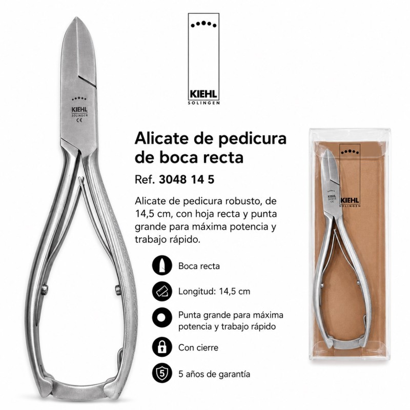 KIEHL ALICATES PARA PEDICURA DE 14 CM RECTOS