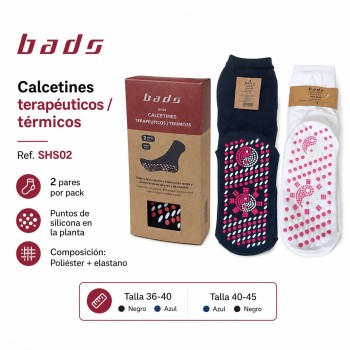 BADS CALCETINES TERAPEUTICOS TERMICOS NEGRO T36-40 2UDS